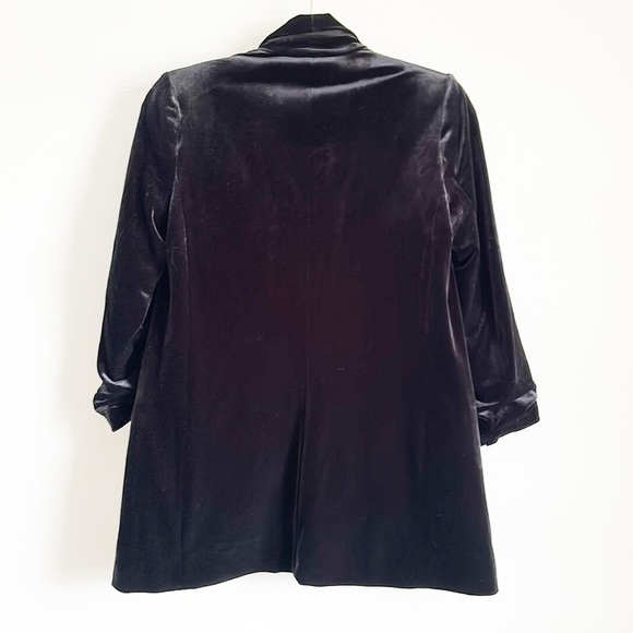 NWT Express Velvet Double Breasted Ruched Sleeve Oversized Open Blazer s… - Picture 6 of 6